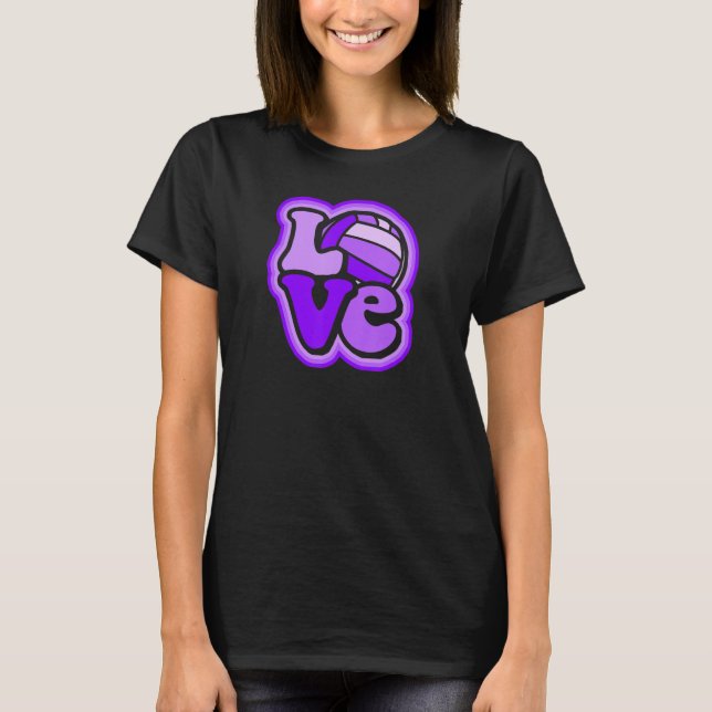 Water Polo Love for Girls & Women Shades of Purple T Shirt (Framsida)