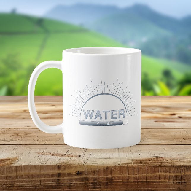 Water Reminder Good Day Blue Mug Kaffemugg (Skapare uppladdad)