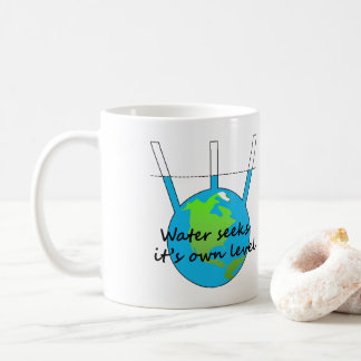Water seeks it's own level funny flat earther kaffemugg