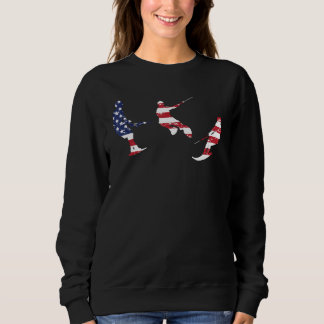 Water Skiers Usa Flag American Water Skiing T Shirt