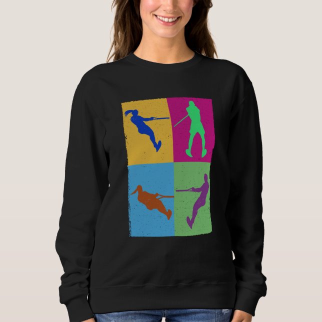 water skiing cute girl colerful women colerful Wat T Shirt (Framsida)