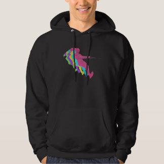 Water Skiing Girl 80s Colors 1980s Hoodie