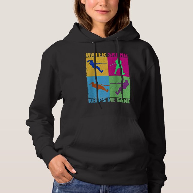 Water Skiing Keeps me Sane colerful women cute Wat T Shirt (Framsida)