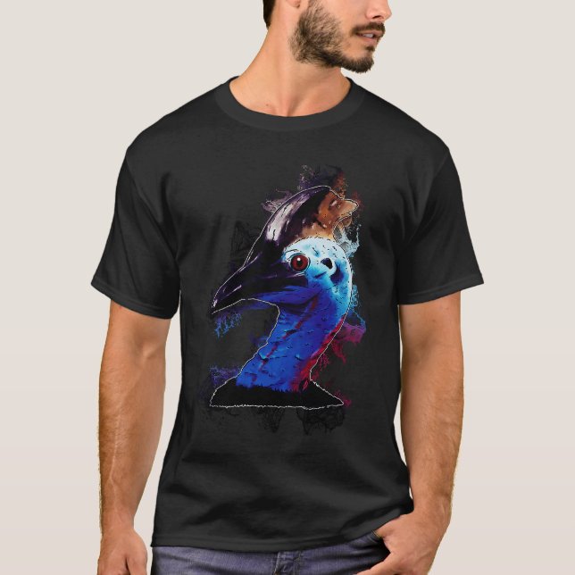 Water Splash Bird Head Cassowary T Shirt (Framsida)