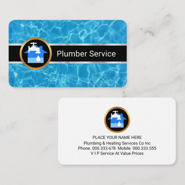 Water Surface Plumber Service Visitkort (Fram/baksida)