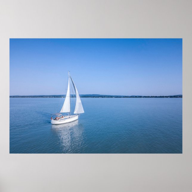 Water | Yacht at Lake Balaton Lake Hungary Poster (Framsidan)