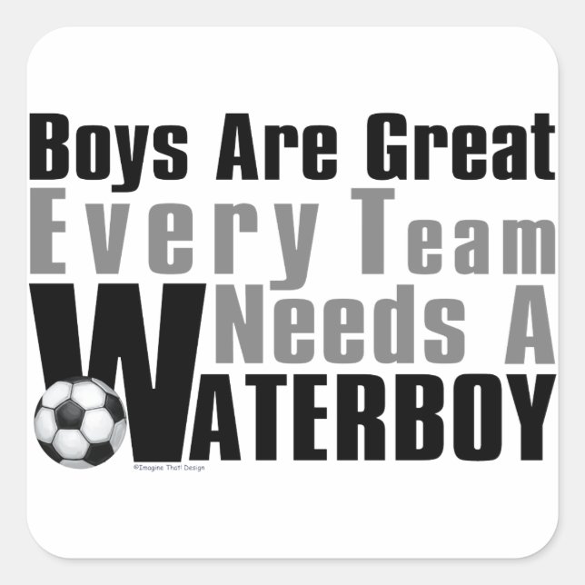 Waterboy Soccer Fyrkantigt Klistermärke (Framsida)