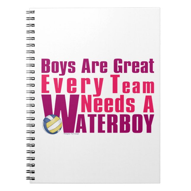 Waterboy Volleyball i Rosa Anteckningsbok (Framsidan)