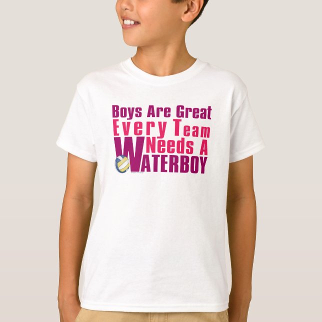 Waterboy Volleyball i Rosa T Shirt (Framsida)