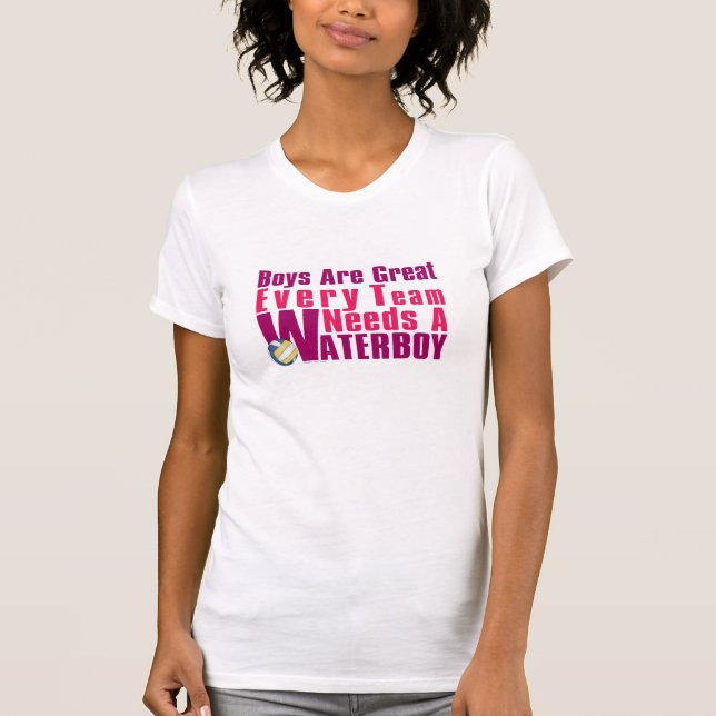 Waterboy Volleyball i Rosa Tee Shirt (Framsida)