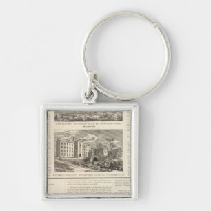 Waterbury Clock Company Fyrkantig Silverfärgad Nyckelring
