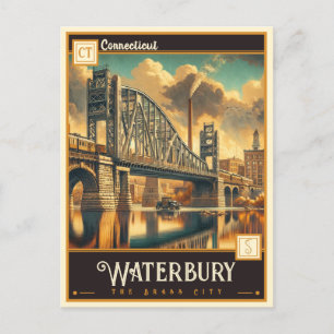 Waterbury, Connecticut VINTAGE Vykort