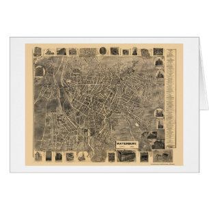 Waterbury panorama- karta för CT - 1899 Hälsningskort