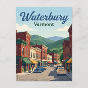 Waterbury Vermont Vykort