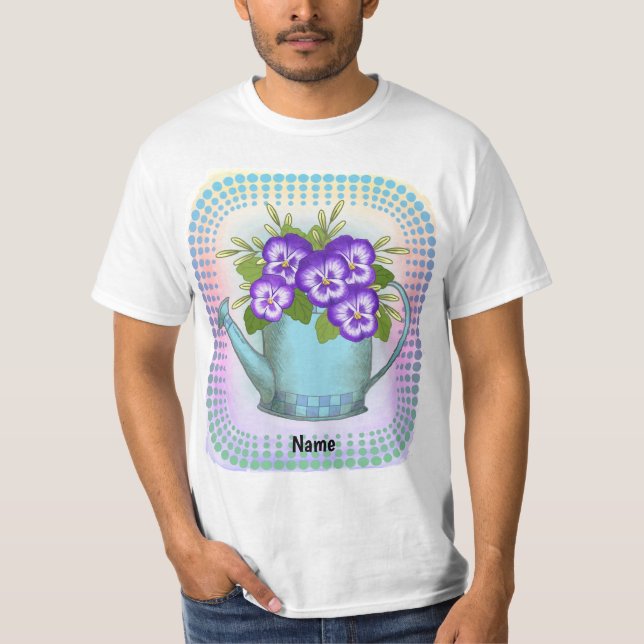 Watercan Pansy T Shirt (Framsida)