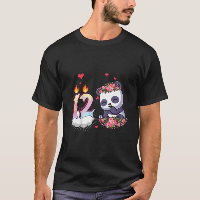 Watercolor 12Th 12 Panda T Shirt (Framsida)