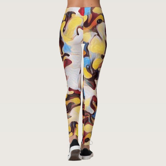 Watercolor Abstrakt Digital Art Leggings (Baksida)