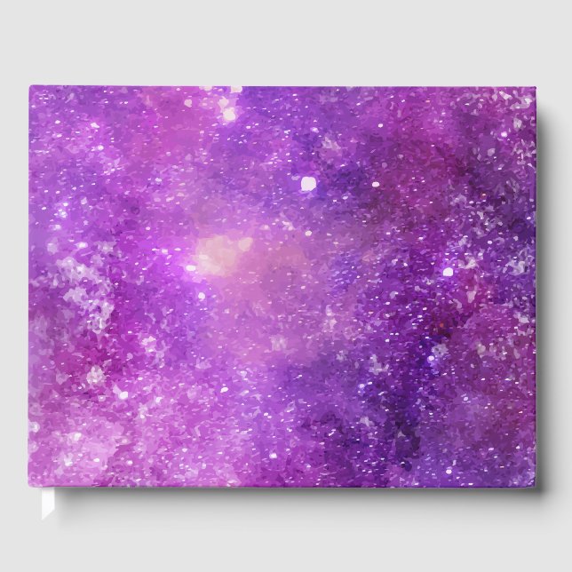 Watercolor Abstrakt Space och Star Background Gästböcker (Framsida)