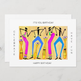 Watercolor African Art, Fantastisk Party-födelseda Kort