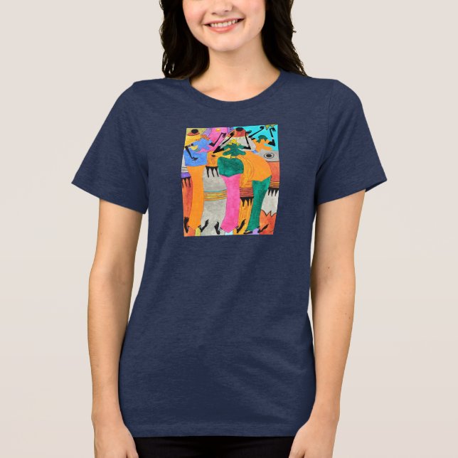 Watercolor African Art Joy Dance T Shirt (Framsida)