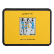 Watercolor African Art, Maasai Warriors