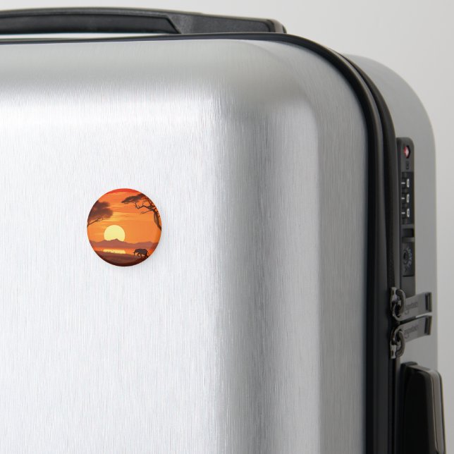Watercolor African Safari  Magnet (In Situ (Luggage))