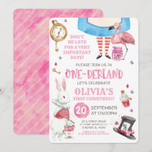 Watercolor Alice i Onederland Första födelsedagen