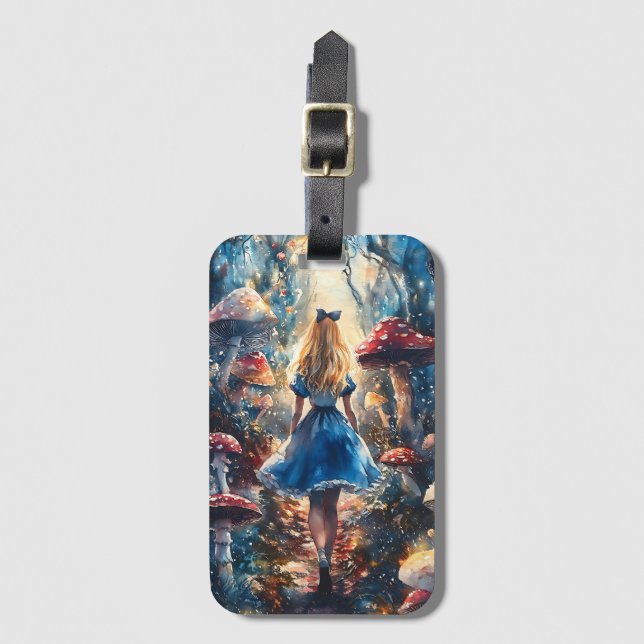 Watercolor Alice in Wonderland Bagagebricka (Framsida vertikal)