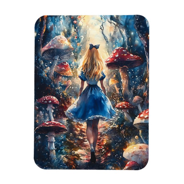 Watercolor Alice in Wonderland Magnet (Vertikal)