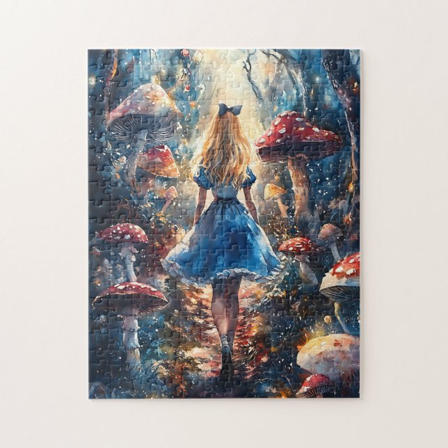 Watercolor Alice in Wonderland Pussel (Vertikal)
