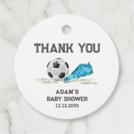 Watercolor All Star Soccer Sport Boy Baby Shower Gåvor Etiketter