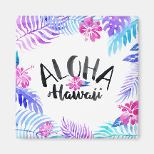 Watercolor Aloha Hawaii Tropical | Magnet