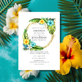 Watercolor Aloha Tropical Summer Beach Wedding Inbjudningar