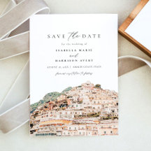 Watercolor Amalfi Kusten Italien Spara datum