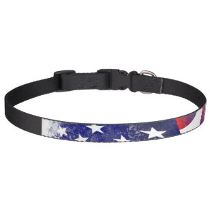 Watercolor American Flagga Dog Collar Halsband Husdjur