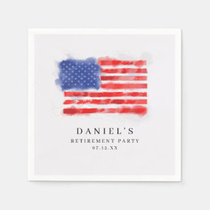 Watercolor American Flagga Napkins Pappersservett