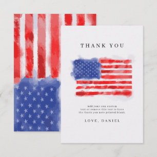 Watercolor American Flagga - tackkort Tack Kort
