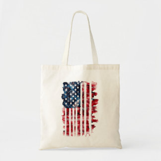 Watercolor American Flagga Tote Tygkasse