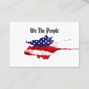 *~* Watercolor American Flagga we People Visitkort