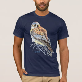 Watercolor American Kestrel Falcon Bird Hawk Tee Shirt