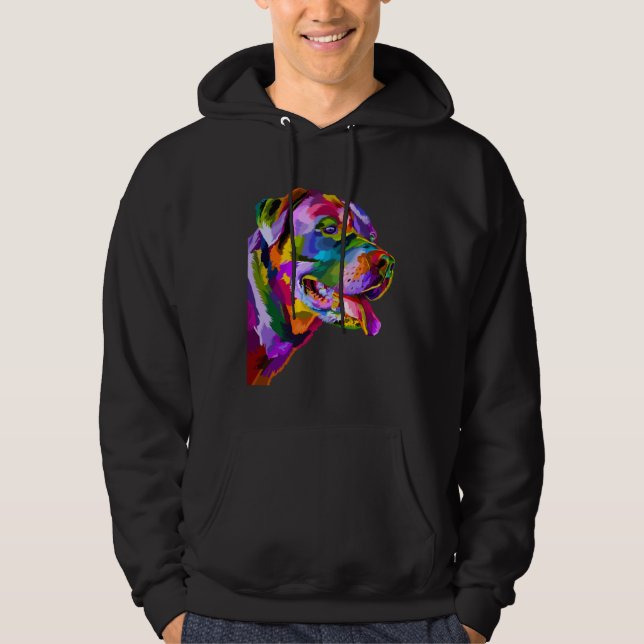 Watercolor American Staffordshire Bull Terrier Dog Hoodie (Framsida)