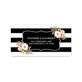 Watercolor Anemone Blooms Adress Labe Adressetikett