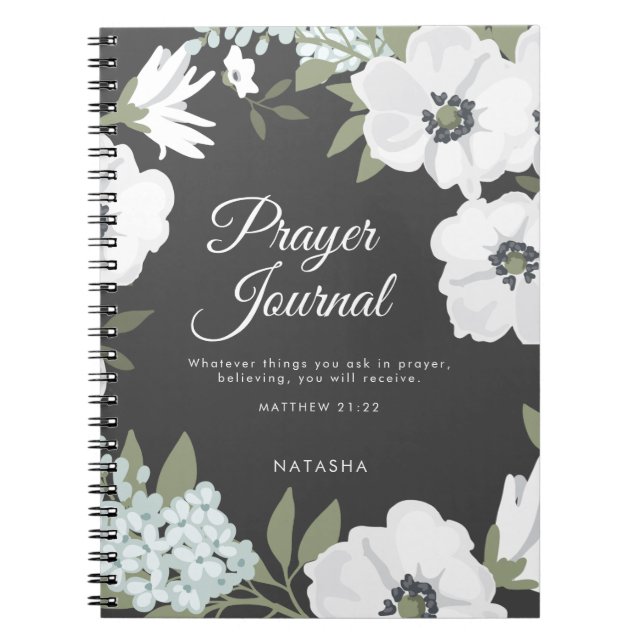 Watercolor Anemones Scripture Prayer Journal Anteckningsbok (Framsidan)