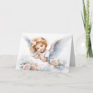 Watercolor Angel Girl for Religiösa Event Kort