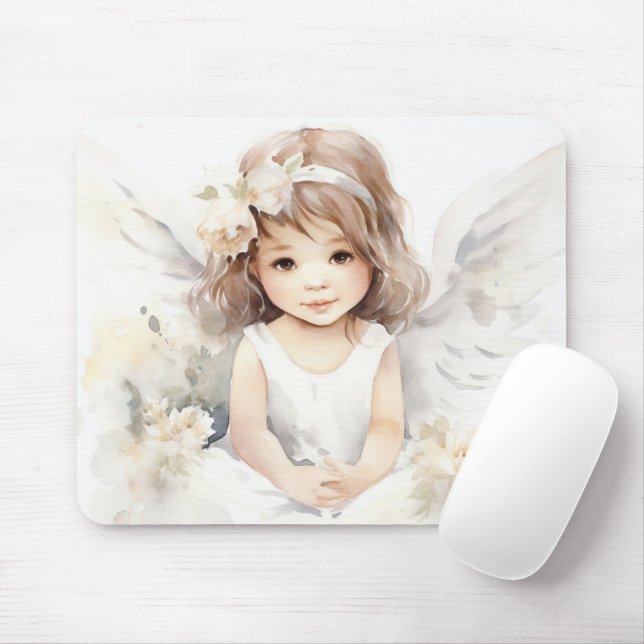 Watercolor Angel Girl Musmatta (Med mus)