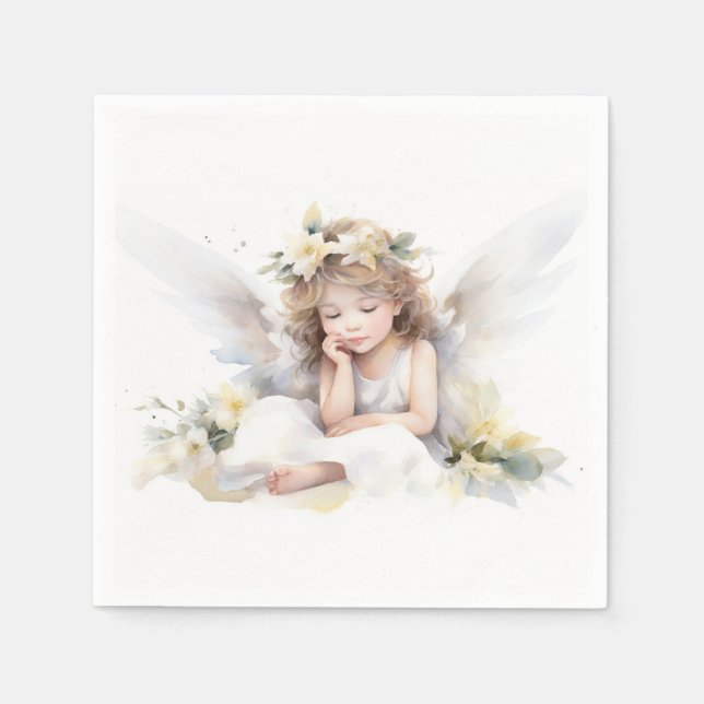 Watercolor Angel Girl Pappersservett (Framsidan)