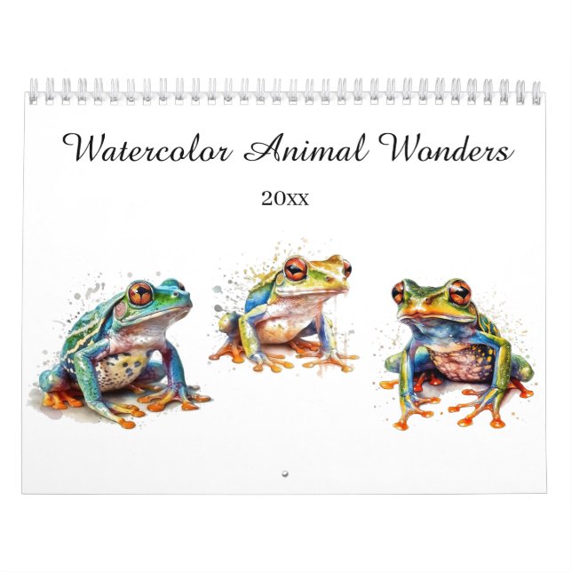 Watercolor Animal Wonders, anpassad Kalender (Omslag)
