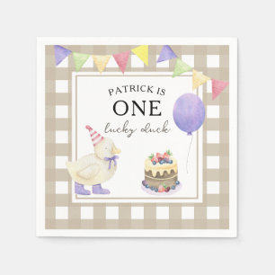 Watercolor Anka 1 födelsedag Pappersservett