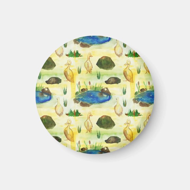 Watercolor anka magnet (Framsidan)