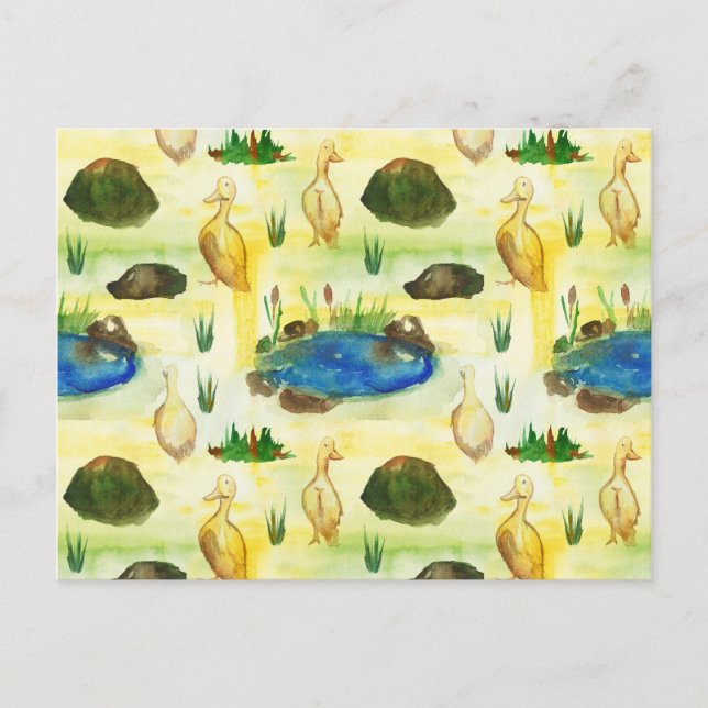 Watercolor anka vykort (Framsida)